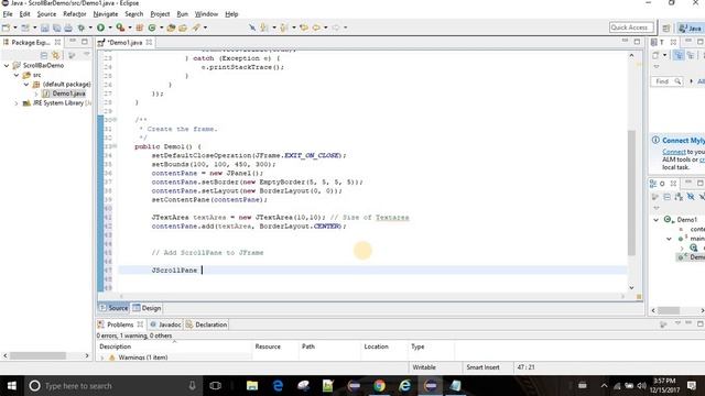Adding Scrollbar to JTextArea смотреть онлайн