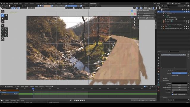 Blender 2.92 Grease Pencil : textured brushes, vertex color & animation смотреть онлайн