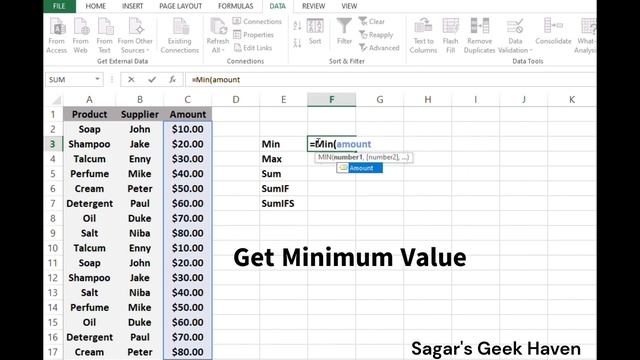 Min, Max, Sum, SumIF, SumIFS, and Remove Duplicates in Excel. смотреть онлайн