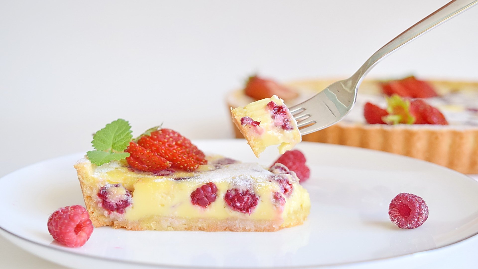 Сливочный ТАРТ с малиной и шоколадом