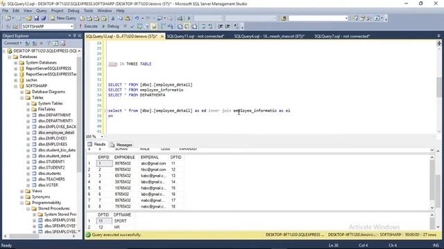 INNER JOIN IN THREE TABLE IN SQL SERVER,SQL TUTORIAL FOR BEGINNERS, SQL смотреть онлайн