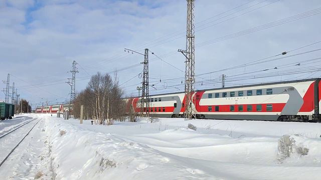 ЭП20-001, отправляется с поездом №21, со станции Апатиты!!! смотреть онлайн
