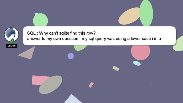 SQL : Why can't sqlite find this row? смотреть онлайн