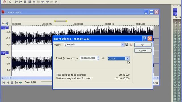 Вставка тишины в программе Sound Forge Pro 10 (16/46) смотреть онлайн