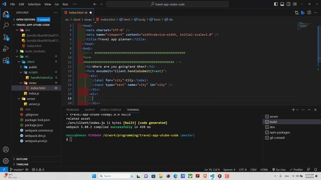 5 - Travel App Project - Udacity - Doing the HTML boilerplate that we gonna build on смотреть онлайн