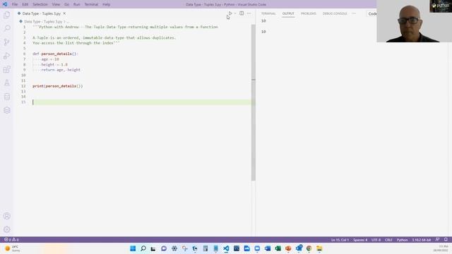 Python Data Types - Tuples - Returning multiple values from Functions смотреть онлайн