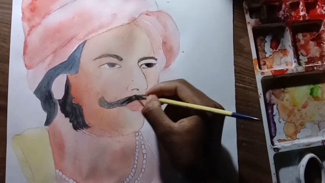 Bira Surendra sai drawing with watercolour.Subas bose drawing with watercolour смотреть онлайн