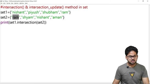 Intersection & Intersection_update Method in set || Python Tutorial in HIndi || Tutorial 104 смотреть онлайн