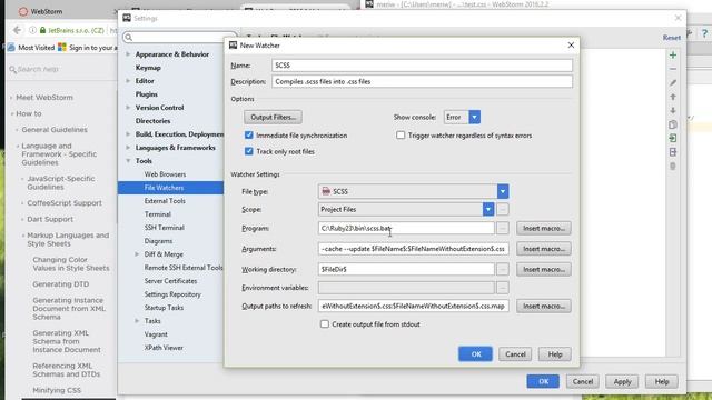 Adding the SASS preprocessor to WebStorm смотреть онлайн