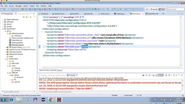 Struts with Hibernate Tutorial смотреть онлайн