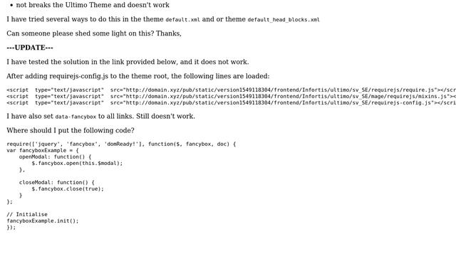 Magento: Magento 2.3 and FancyBox doesn't work :-( смотреть онлайн