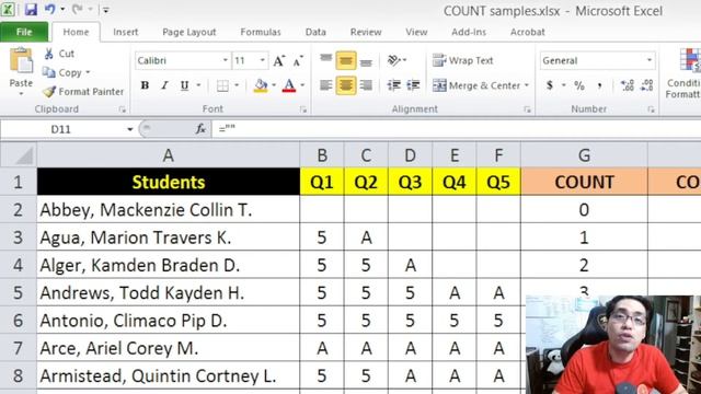 THE COUNT, COUNTA AND COUNTBLANK FUNCTIONS | Excel for Teachers | Carlo Excels смотреть онлайн