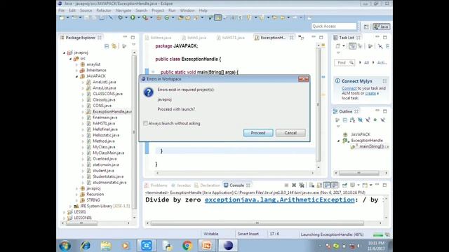 Java Tutorial in Tamil-36:Exception handling in java смотреть онлайн