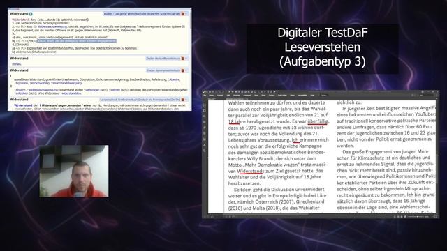 Digitaler TestDaF. Leseverstehen. Aufgabentyp 3