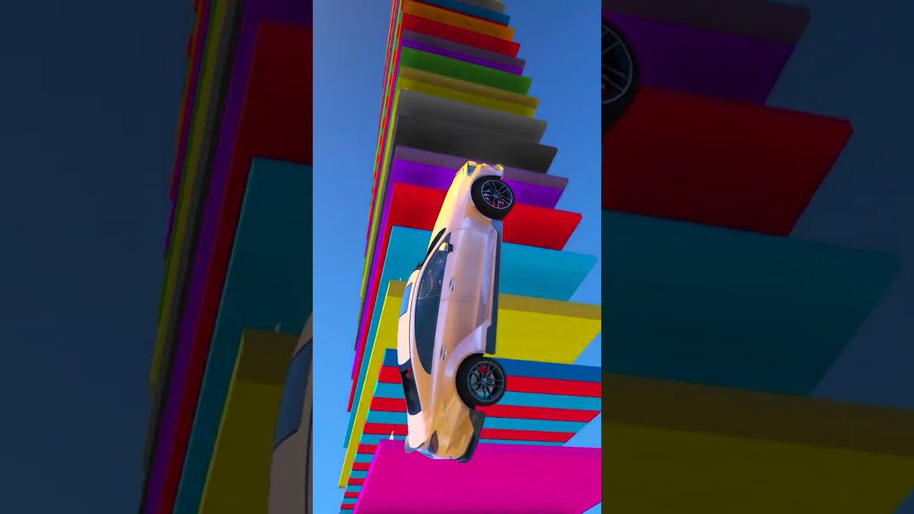 КАК ВЫСОКО В НЕБО УЛЕТИТ ЧИТ ТАЧКА С ОГРОМНОГО ТРАМПЛИНА? ПРЫЖКИ В ВЫСОТУ ГТА 5! #shorts смотреть онлайн