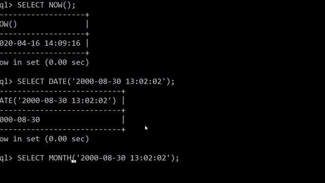 MYSQL DATE FUNCTIONS смотреть онлайн