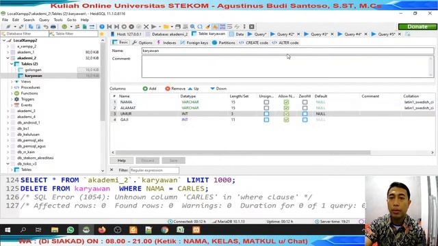 SISTEM BASIS DATA - SIntak SQL, Sesi 13, 20Mei2021 PAGI-ABS-Kuliah Online Universitas STEKOM смотреть онлайн