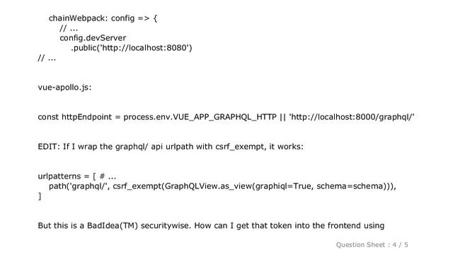 Django : Django/Graphene/Apollo/django-webpack-loader/Vue: CORS/CSRF not working together? смотреть онлайн