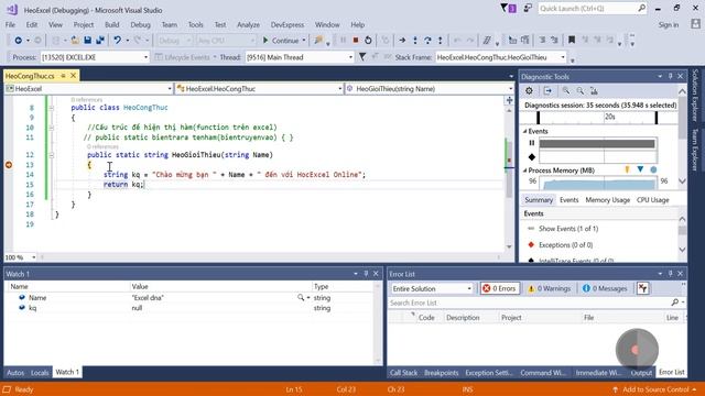 Bài 6 Dubug trong C# - Lập trình C# cơ bản cho Excel смотреть онлайн