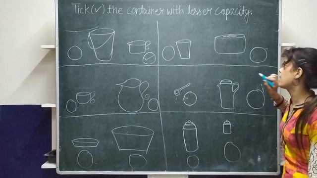UKG, Math, Tick(✓) The Container With Lesser Capacity