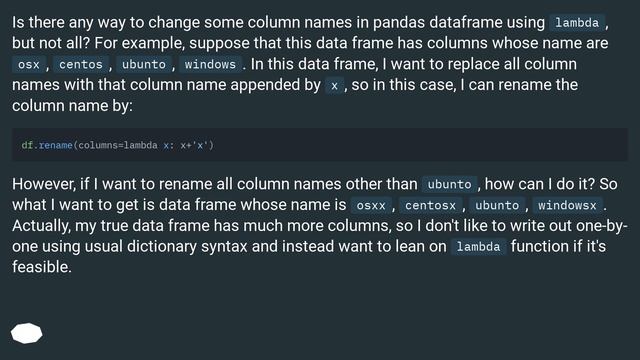 How can I change name of arbitrary columns in pandas df using lambda function? смотреть онлайн