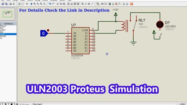 ULN2003 Relay Driver IC Proteus Simulation смотреть онлайн