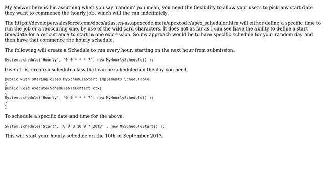 Salesforce: Schedule Hourly Batch Using Cron Expression - Start on Abritrary Day of Month смотреть онлайн