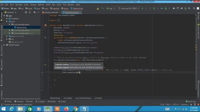 Toast Message in android studio смотреть онлайн