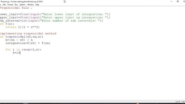 How to write a code for Trapezoidal Rule Method in python idle | 2023 | смотреть онлайн
