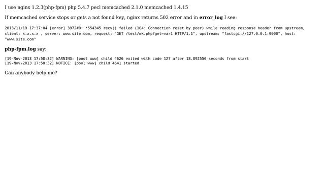 DevOps & SysAdmins: nginx returning error 502 when get not exist key on memcached (2 Solutions!!) смотреть онлайн