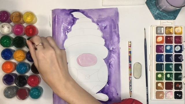 Гномик Деда Мороза. Как нарисовать помощника дедушки Мороза? Мастер-класс по рисованию для детей смотреть онлайн