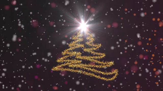 Full HD Video Background - Gold Christmas Tree смотреть онлайн