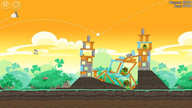 Angry Birds Seasons 2011 4th Round "GO GREEN, GET LUCKY" Level 11-15 смотреть онлайн