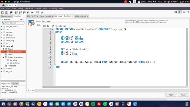 Variables en MYSQL смотреть онлайн