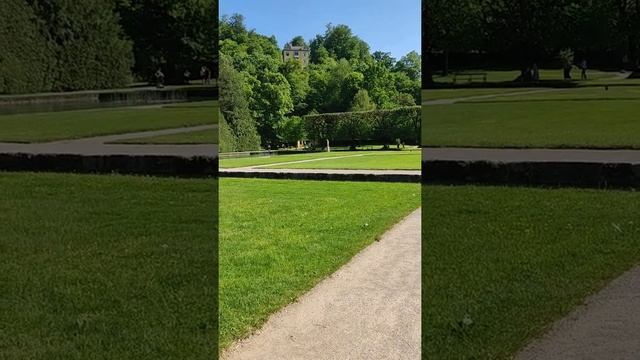 Красивый парк у замка Хельбрун в Зальцбурге Австрия смотреть онлайн