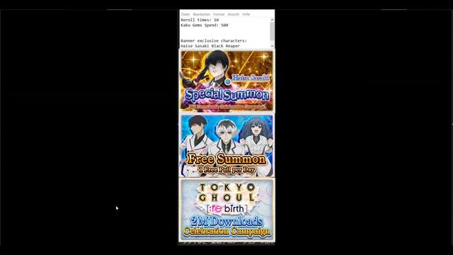 [Tokyo Ghoul Rebirth] 1000 GEMS Special Summons | Haise Sasaki Black Reaper | Tokyo Ghoul Rebirth смотреть онлайн