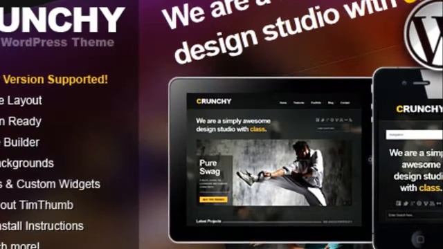 Crunchy Responsive Creative WordPress Theme + Download смотреть онлайн