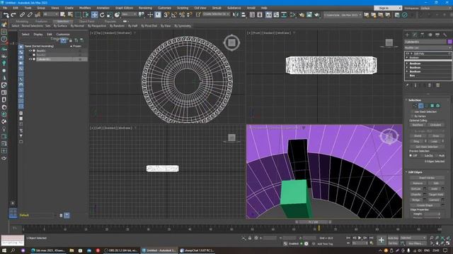 3ds Max 2023 , Юзаю модификатор Boolean