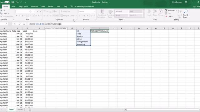 Excel Index and RandBetween смотреть онлайн