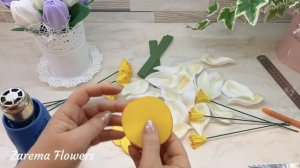 DIY/?Очень легко и просто?/Без молда!!!/?Нарциссы из изолна 2мм для светильников/Бесплатный мк
