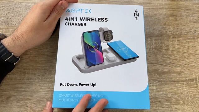 AGPTEK Wireless Charger 4in1 Charging Station, Qi Inductive Charging Station Unboxing & instruction смотреть онлайн