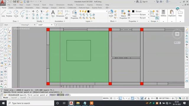 AREA CALCULATION OF 2D FLOOR PLAN WITHMEASURE TOOL IN AUTOCAD 2020 смотреть онлайн