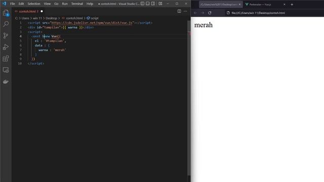 05?. Tutorial Vue.JS - Mustaches dan Data Binding VueJS смотреть онлайн