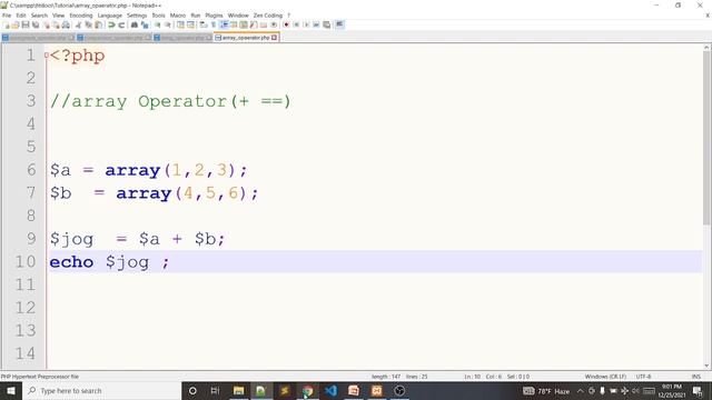 25 Basic PHP Part : PHP array operator смотреть онлайн