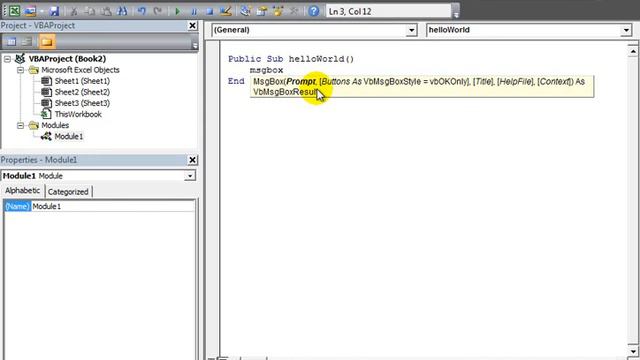 VBA Excel - Hello World смотреть онлайн