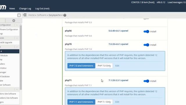 How to enable PHP Versions and PHP Extensions in WHM смотреть онлайн