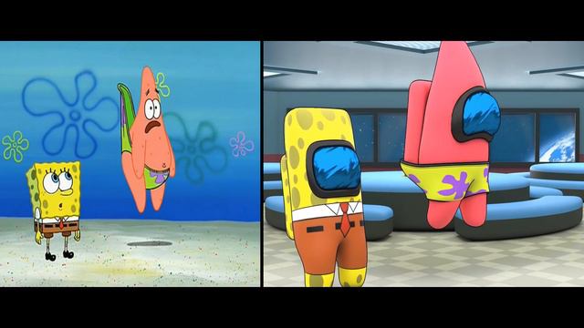 Naked SpongeBob + 3 more scenes / Among US смотреть онлайн