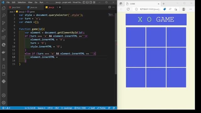 How to create an XO game in HTML CSS JS смотреть онлайн