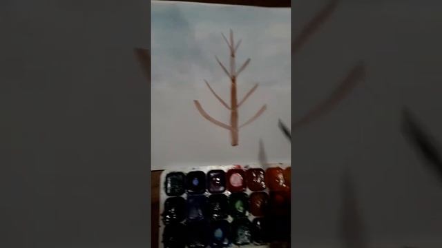 Рисуем ствол и ветки смотреть онлайн