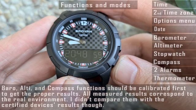 Spovan Gemini 2 multifunctional (Baro/Alti/Thermo/Compass ) watch review #spovan #gedmislaguna смотреть онлайн